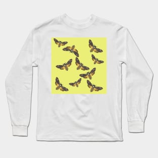 Death's Head Moths Yellow Long Sleeve T-Shirt